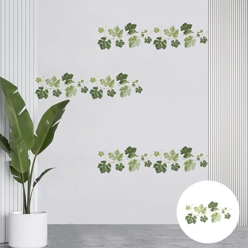 8 adesivi da parete a forma di edera, autoadesivi con pianta verde, adesivi decorativi da parete con foglie di edera, riutilizzabili, per cucina, soggiorno, decorazione per divano, sfondo TV,