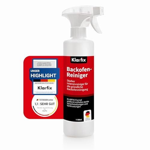 Klarfix Edelstahlreiniger 500 ml | Fettlöser für Grill, Spüle, Dunstabzug & Küche | Für alle Edelstahl-Oberflächen | Entfernt Verkrustungen & Fingerabdrücke | Made in Germany (1x 500ml)