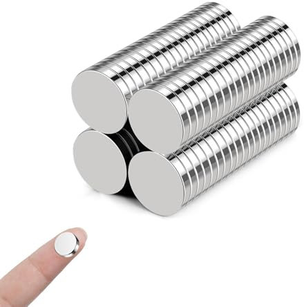 80 Pezzi | 10x2mm Mini Magneti Forti, Magneti al neodimio,Mini Calamite per Frigo, Lavagne, Artigianato, Mappe, Decorazioni - D'argento