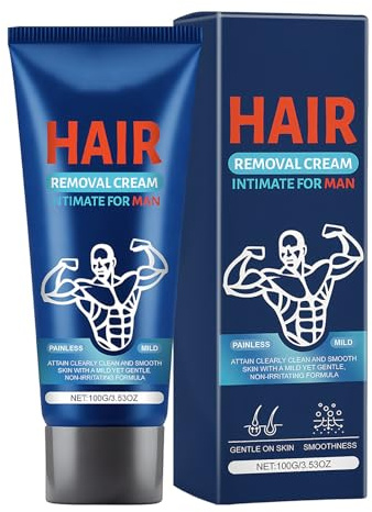 Dmuzsoih Haarentfernungscreme Für Männer - Beruhigende Und Glatte Haarentfernung | Wachscreme Für Unerwünschte Männerhaare | Für Arme Achseln Rücken Schultern Brust Urlaub Schwimmen Fitnessstudio