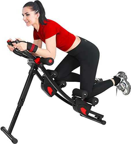 Rendpas Ab Machine for Home, Dual Sliding Rails, 4 Levels, Foldable Design