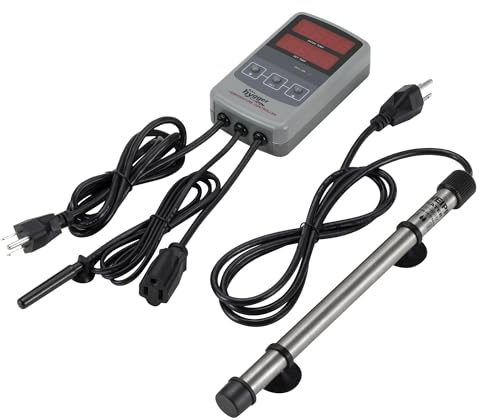 hygger Marine 500W Titanium Aquarium Heater for Salt Water and Fresh Water,Digital Submersible Heater with External IC Thermostat Controller and Thermometer,Fish Tank Heater for Fish Tank 60-120Gallon