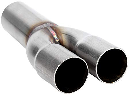 terminale doppio scarico auto + terminale doppio scarico auto Tubi Terminali per Auto, Universale Terminale di Scarico Silenziatore Marmitta Di Coda a Doppia Uscita in Acciaio Inox per Autoveicoli 1.5