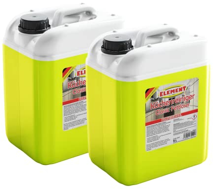 Fettlöser 2 x 5 Liter | Küchenreiniger | Intensivreiniger | Allzweckreiniger mit enormer Fettlösekraft für Fenster, Arbeitsflächen, Türen, Küchenschränken usw. | Classic |
