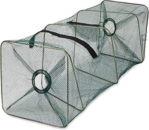 normani 75 cm Reuse für Köderfische Kleinfische mit Reißverschlussöffnung und Futternetz - Drahtrahmen, praktisch faltbar, Aal, Krebs, Shrimps, Barquet, Teich, Aquarium