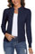 Aottori Damen Langarm Stehkragen Strickjacke Pullover Cardigan mit Reißverschluss Sweatshirt Casual Einfarbig Strickmantel Freizeit Jacket Outerwear Marine M