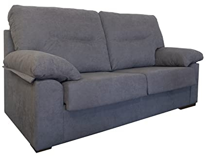 MUEBLIX.COM | Sofa Marcos, 3 Plazas, Diseño para Salón Moderno, Confortable, Armazón de Pino Gallego, Asientos de Goma Espuma, Gris