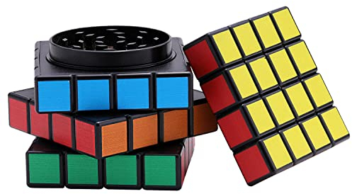 Macinino Meccanico per Spezie, Spespo Cube Grinder, 58mm, 4 Pezzi, Macina Erbe e erba, spezie, pepe, sale con Raschietto