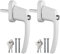 AUTOUTLET 2pcs Manilla de Ventana con Cerradura de Pulsador Aluminio Color Blanco Manilla Universal para Puerta de Balcón