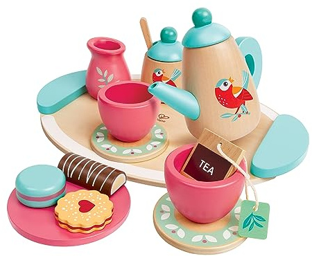 Hape Teservis för barn av trä, kökstillbehör, rollspel, från 24 månader