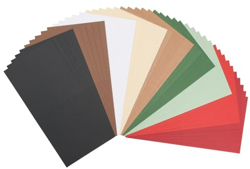 Florence Tonkartong för kort jul – pysselkartong 13,5 x 13,5 cm – pysselpapper 45 stycken – scrapbook-papper för kort, hantverk, stansning och pappershantverk – pysselset – slätt – 250 gsm