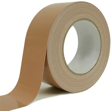 Rusoz Waterproof Gaffer Tape, Duct Tape Heavy Duty 20 m X 50 mm Super Sticky Adhesive Cloth Repair Tape Multi-Use Ideal for Pipe, Carpet Splicing, Sealing, Repairs, Marking, Brown