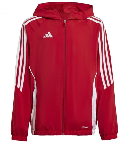 adidas Tiro 24 - Giacca a vento per bambini, colore bianco rosso, 128