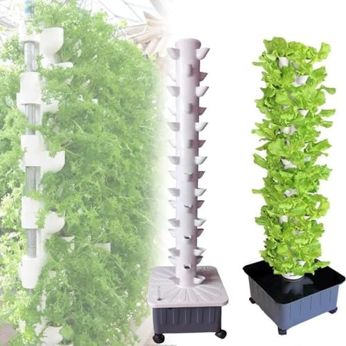 GLFNB GFF Système de Culture hydroponique, Tour Verticale de système de Culture hydroponique de Jardin, Tour hydroponique à 45 Trous pour Herbes, Fruits et légumes