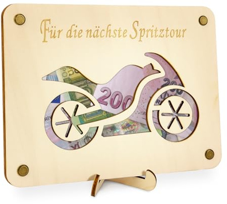 TAKULA Reisekasse - Geldgeschenk Motorrad, Lustige Geldgeschenke für Geburtstag, Wunscherfüller Reise- und Motorradgeschenke