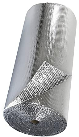 Barrera de vapor autoadhesiva impermeable con aislamiento térmico de aluminio para loft, pared, hogar, caravana, ático, garaje, techos (tamaño: 1 x 5 m)
