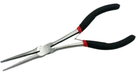 Pinze a punta fine a lungo raggio - Pinze per gioielli | Pinze per gioielli da 6 pollici per spazi ristretti, pinze a punta lunga ad angolo retto, pinze per ob