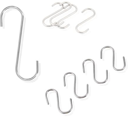 Parence.- Set mit 13 S-Haken aus Metall – 3 Größen (10 cm, 6 cm, 3,5 cm) – Mehrzweck für Küche, Bad, Garten und Aufbewahrung