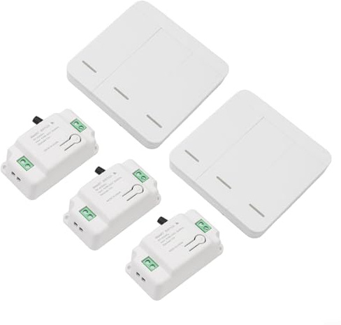 Yuanpgky Kit di telecomando per interruttore della luce senza fili con interruttore a 3 bande e 3 ricevitori, segnale RF 433 MHz per controllo interno esterno fino a 200 m di portata