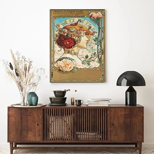 Retro Klassiska Vacker Fransk Kvinna Frihetssymbolik Posters Väggkonst Bilder Canvastavlor Målningar Rum Heminredning (40x55cm/Utan Ram)