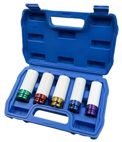 Set di Dado per Dado Ruota - Utensili Per Riparazione E Protezione Cerchi - Set 5 Socket Acciaio Per Dadi Ruote,Per Auto Pickup SUV Rotazione Gomme Servizio Freni Gomme Sgonfie Officina Casa Garage