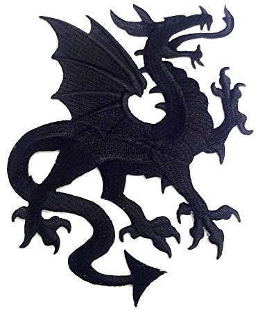 1 Applikation Wappen Drachen 14 x 11,5cm Farbe: Schwarz vor226-3 re