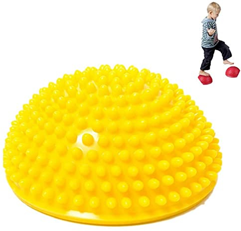 Pods Ball Halb Spiky Fitness Domes für Kinder Erwachsene Sport Fußmassage Stabilität Training Muskelausgleich Motorik Yoga Gymnastik Übung (Gelb)