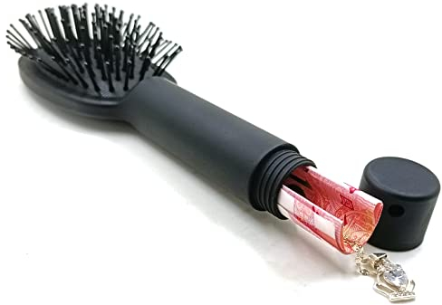 Glamza Secret Stash GENERISE Diversion Hairbrush with Hidden Storage Secret Compartment Safe for Diversion and Hiding Private Items at Home, Festivals, Car, Travel etc (Black) (GENERISE-469-AMZ)