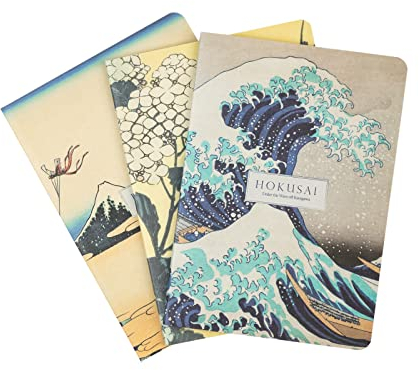 Grupo Erik - Lot de 3 Carnets Hokusai - Carnet de Notes A6, Notebook, Carnet de Voyage, Carnet de Recettes, Journal Intime