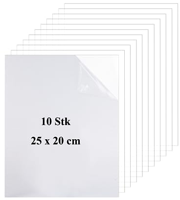 10 Stück Plexiglas Platten 25x20cm Acrylplatten Transparent Plexiglas Zuschnitt Plexiglas 1mm Dicke Klar Acrylglas Platte Kunststoffplatte für Fotorahmen, Projektausstellung, Tischaufsteller