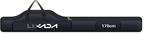 KOCAN fiskeväska, fiskeväska, 170 cm, bärbar, hopfällbar, fiskespö, rullväska, fiskespö, utrustning, fiskeredskap, bärväska, reseväska, förvaringsväska, arrangör