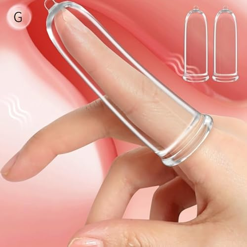 2pcs Transparent Finger Condoms,Adult Finger Sleeves，G-Spot Clitoral Vagina Anal Nipple Stimulation，Sex Toys for Adults Women Men Couples