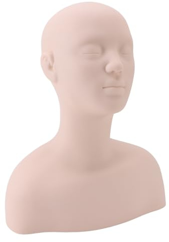 Tête de Mannequin avec épaule pour Maquillage, Massage, Acupuncture, Têtes de Perruque Réalistes pour Chapeau, Perruques, Lunettes de , Affichage de Bijoux, Affichage de