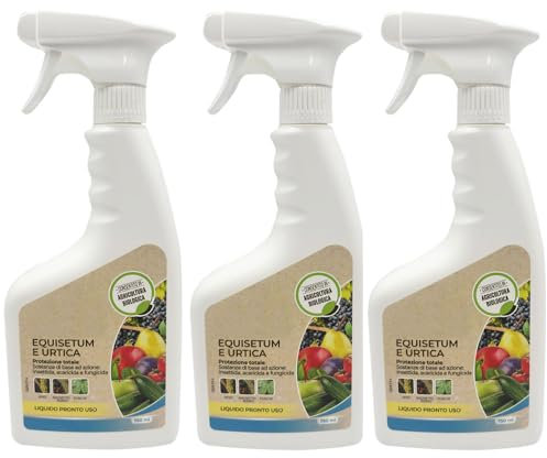 Virsus 3 Flaconi Insetticida Bio per Piante a base di Equiseto e Ortica 018, capacità 750ml, Protezione da Afidi e Ragnetto Rosso, Pronto all'uso, per Agricoltura Biologica