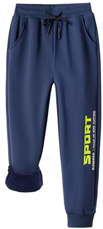 CAMLAKEE Pantalon Thermique Enfant de Jogging Kohler Chaud Hiver Stretch Taille Bleu Marine 11-12 Ans Taille: 160