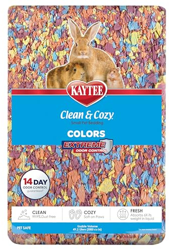 Kaytee Clean & Cozy Colors, Small Animal Bedding with Extreme Odor Control, Kaleidoscope, 49.2 Liters