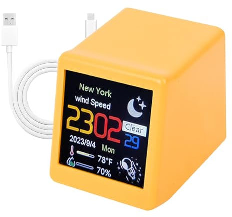 Décoration De Bureau Météorologique - Station Météorologique Élégante, Station Météo Numérique | Moniteur De Température Et D'humidité Portable, Prévisions Météorologiques Intelligentes Avec Une Stati