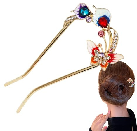 Pasador de pelo de animal, horquillas para el pelo de boda, 4.57 x 2.09 pulgadas en forma de U, elegantes horquillas decorativas, accesorios para la cabeza, para esposa, novia, niñas, mamá, familia