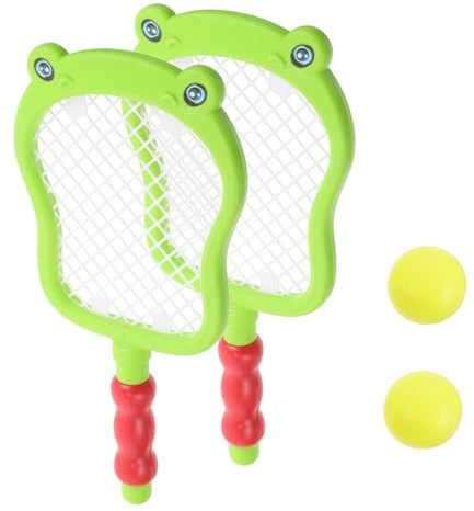 BESPORTBLE Set Racchette Da Tennis Giocattolo Per Bambini, Racchette Leggere in Plastica Con Due Palline, Adatte Per Indoor, Giardino e Spiaggia, Attrezzatura Sportiva Educativa e Gioco Ricreativo