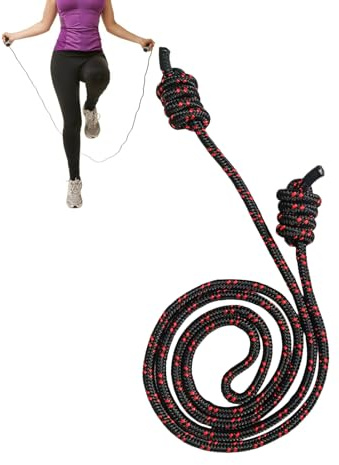 Corde à sauter de fitness - 2,8 m de long - Appareil d'entraînement d'endurance pour homme et femme - Corde à sauter réglable en polyester pour cardio, perte de poids, combustion des graisses et