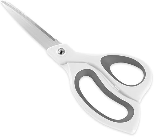 HeyPX 8.5 Inch Heavy Duty All Purpose Scissors, Professional Ultra Sharp Stainless Steel Blades for Fabric, Paper, Crafts - Comfort Soft Grip Handles for Office, Home, Packages and Light Gardening