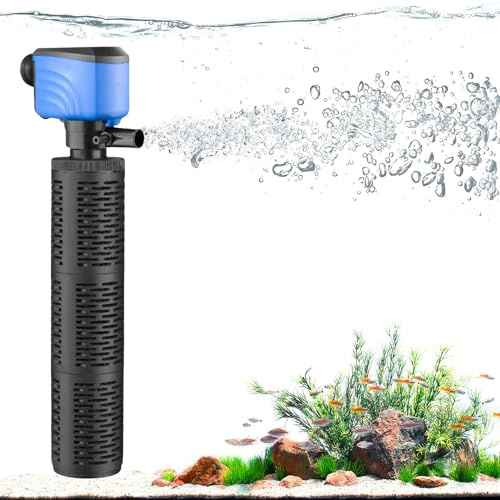 Aulofee 100-300 Gallon Submersible Aquarium Filter, Internel Fish Tank Filters for Large Tanks, Whisper Turtle Tank Filter for Small Pond, Saltwater & Freshwater