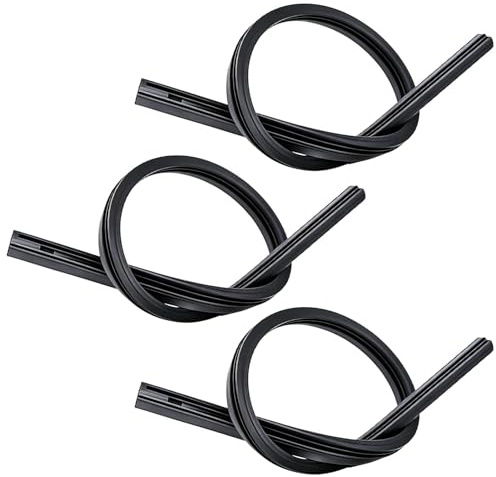 3 Pcs Wiper Blade Refills, 28-Inch Universal Silicone Rubber Replacement for Windshield Wipers, Cuttable Frameless Wiper Blade Strips for Cars, SUVs, and Trucks, All-Weather Clear Vision