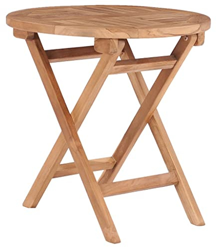 Yunovire Table de jardin pliable en teck - 45 x 45 cm - Résistante aux intempéries - Peu encombrante - Pour terrasse, balcon, jardin, extérieur, comme table d'appoint et table de bistrot, idéale pour