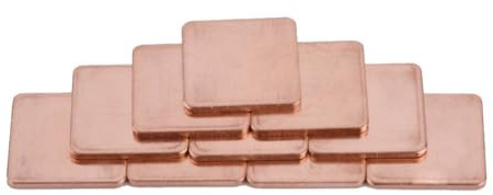 Dpofirs Spessore in Rame da 10 Pezzi, dissipatore di Calore in Fogli di Rame, Cuscinetto Termico a conducibilità Termica 401 W/MK per CPU CPU da 20 * 20 mm per Computer Desktop Desktop(1.5MM)