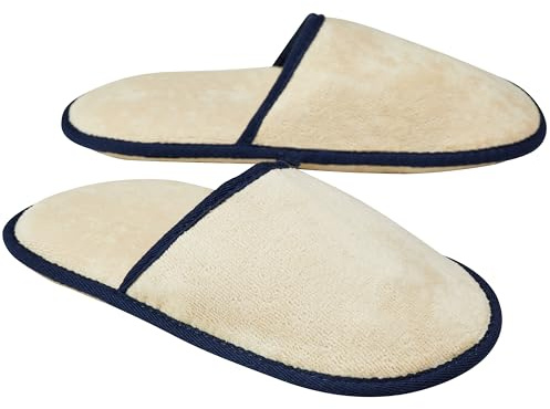 Sowel® Chaussons en tissu chenille sans boutons en silicone, unisexe, 100 % coton biologique, taille unique, fermés, Taille unique