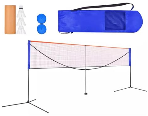 ENHEN Badminton Netz mit Ständer 6 m/ 20 Fuß Freiständige Badminton -Netz und Ständer - Verstellbare Höhe, Leichte Tragbare Faltbare Tennisball -Spielrahmenpole mit Tragetasche