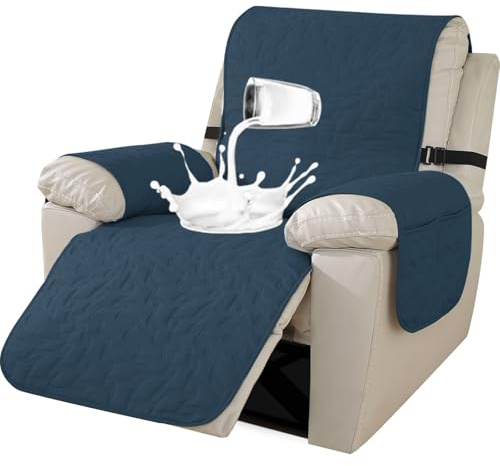 Ystyle Funda Sillon Relax Reclinable 1 Asiento, Funda Sofa 1 Plaza Impermeable, Funda Butaca Reclinable, Funda De Sillon, Antimanchas y Antiarañazos Lavables (1 Asiento, Azul Berlín)