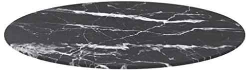 Annlera Tischplatte aus Gehärtetem Glas Runder Desktop Glasplatte Ersatztischplatte Schutzplatte für Esstische Couchtische oder Gartentische Leicht zu Reinigen Schwarz 70x0,8 cm