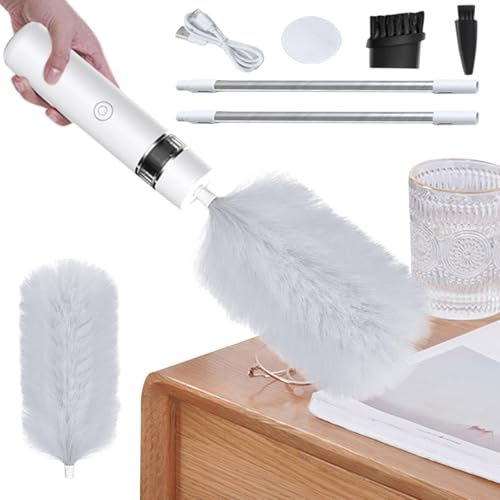 Plumero Giratorio Ajustable | Plumero automático de 360°, Accesorio de Limpieza, Cepillo para Polvo, colector de Polvo Giratorio para Limpiar el hogar y la Oficina